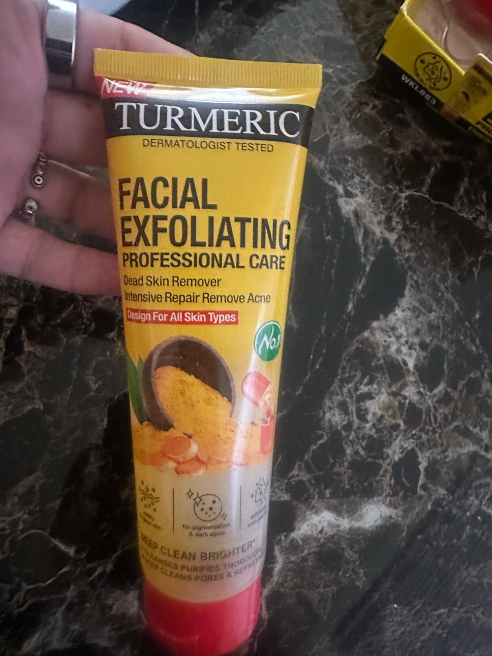 Turmeric Facial Exfoliating Scrub — Yellow Skincare Tube